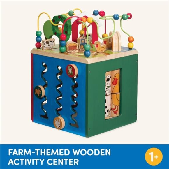 Activity Cube With Farm Theme–Educational Wooden Toys For Toddlers & Kids1 Year+ - Picture 5 of 7